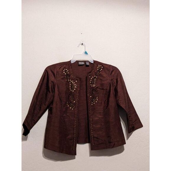 Chicos beaded brown open shirt tunic 0 - Picture 1 of 2